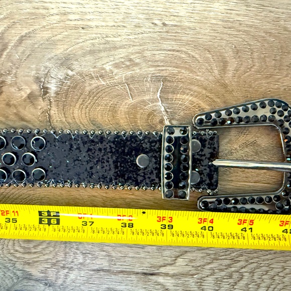 Accessories - Black Jeweled rhinestone belt